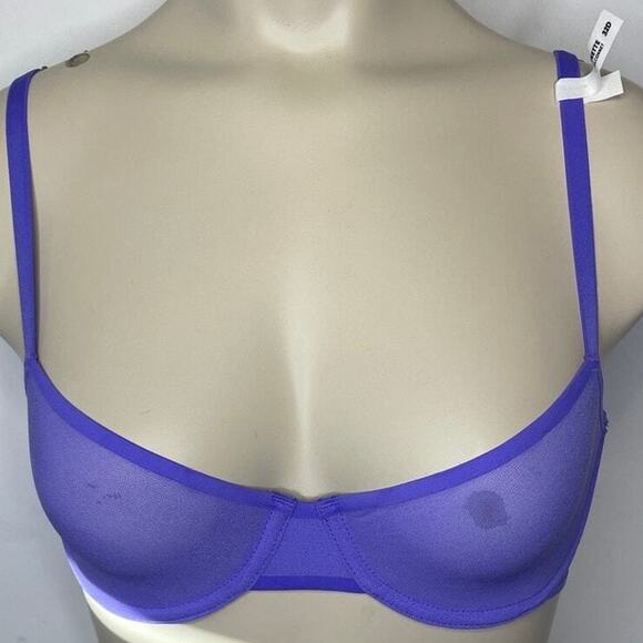 Smoothez by Aerie Women's Size 32D Balconette Bra Blue Mesh Sheer Underwire NWT - Picture 1 of 7